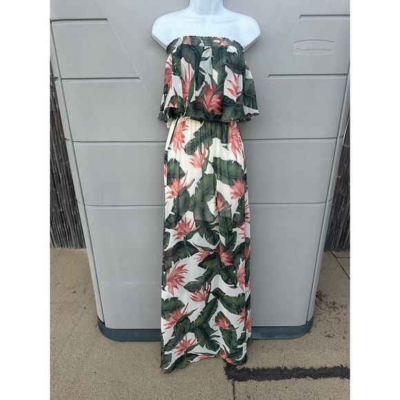 Show Me Your Mumu Hacienda Off The Shoulder Maxi Dress Paradise Found Chiffon XS - Picture 13 of 16